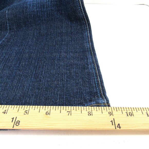 Basic Law Women's Button Fly Wide Leg Low Rise Embroidered Pocket Blue Jeans 8 - Picture 8 of 10